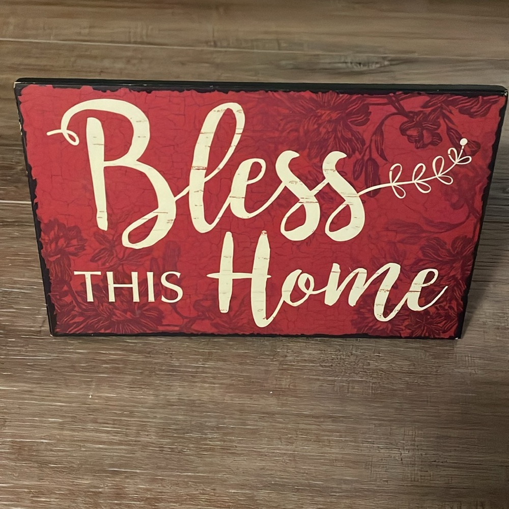 Hobby Lobby "Bless this Home" table sign